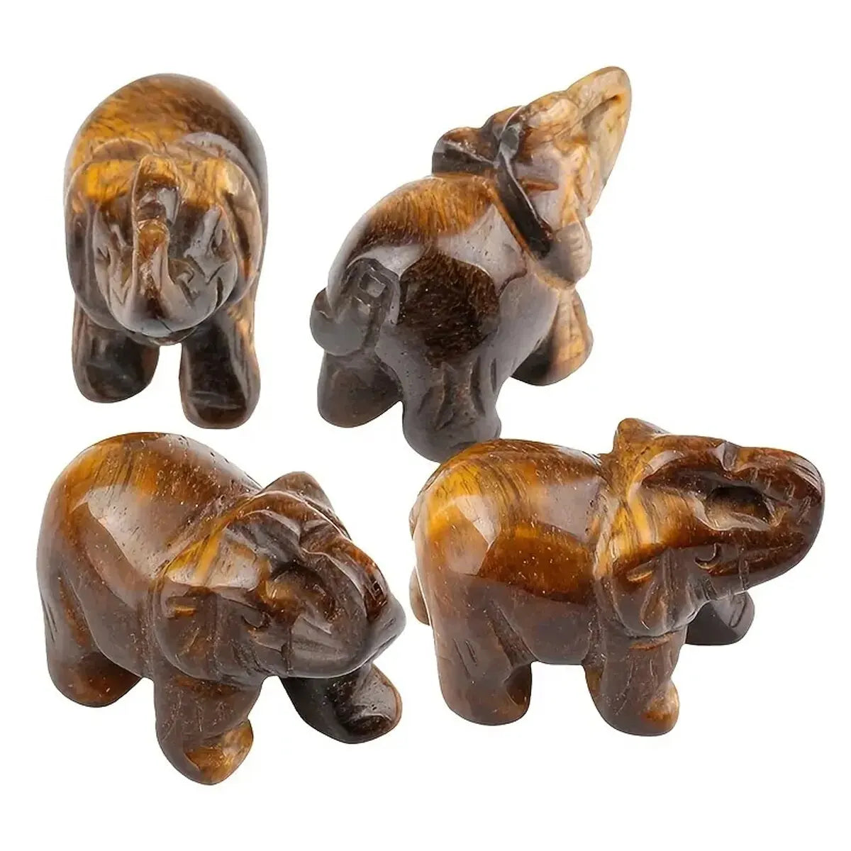Hand Carved Natural Green Aventurine Jade Elephant Statue - Good Luck Ornament and Decor  (GoldenCity)