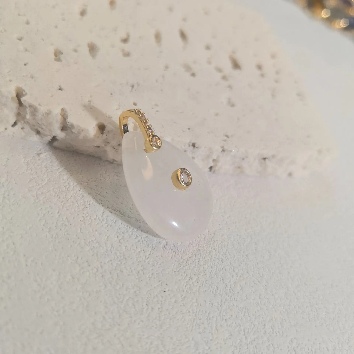 1pc Natural Stone Pendant Water Drop Shape Amethyst Tiger Eye Charms Fit DIY Accessries Jewelry Making  (GoldenCity)