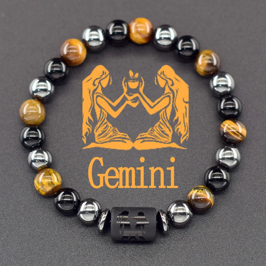 12 Zodiac Sign Bracelet Homme Constellation Bracelet for Men Aries Virgo Leo Libra Charm Bangle Women Friendship Jewelry on Hand  (GoldenCity)