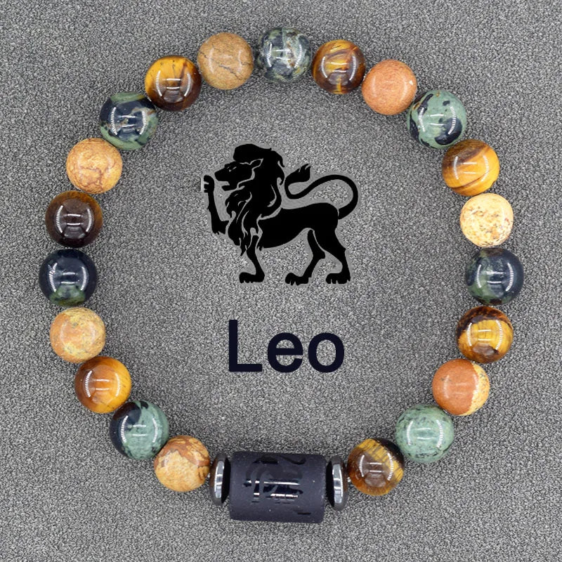 Zodiac Sign Bracelet Homme 12 Constellation Bangles Men Gemini Virgo Leo Libra Bracelet Women Friendship Gift Bracelet on Hand  (GoldenCity)