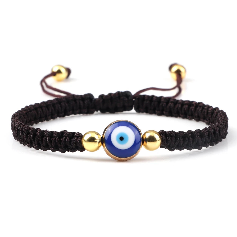 New Evil Eye Braided Bracelet Lucky Red Black Color Thread Couple Chain Handmade Prayer Bangles Pulsera Jewelry Gift for Friend  (GoldenCity)