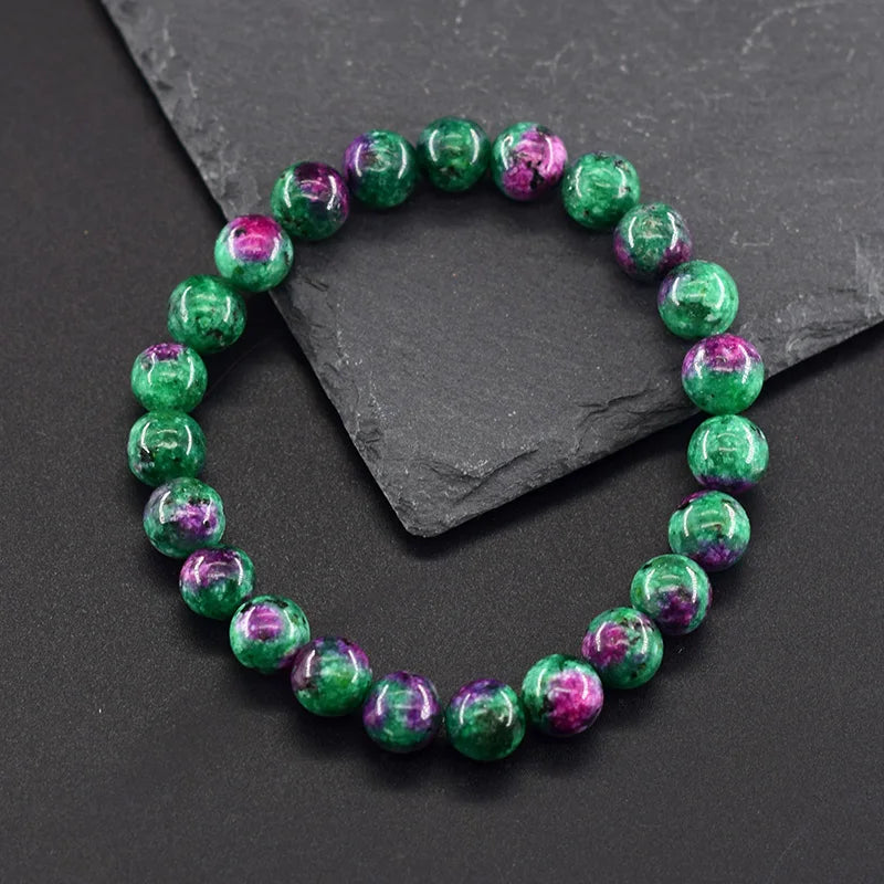 Original Natural Epidote Zoisite Stone Bead Bracelet Homme Made of Genuine Natural Stone Bracelet Energy Healing Yoga Meditation  (GoldenCity)