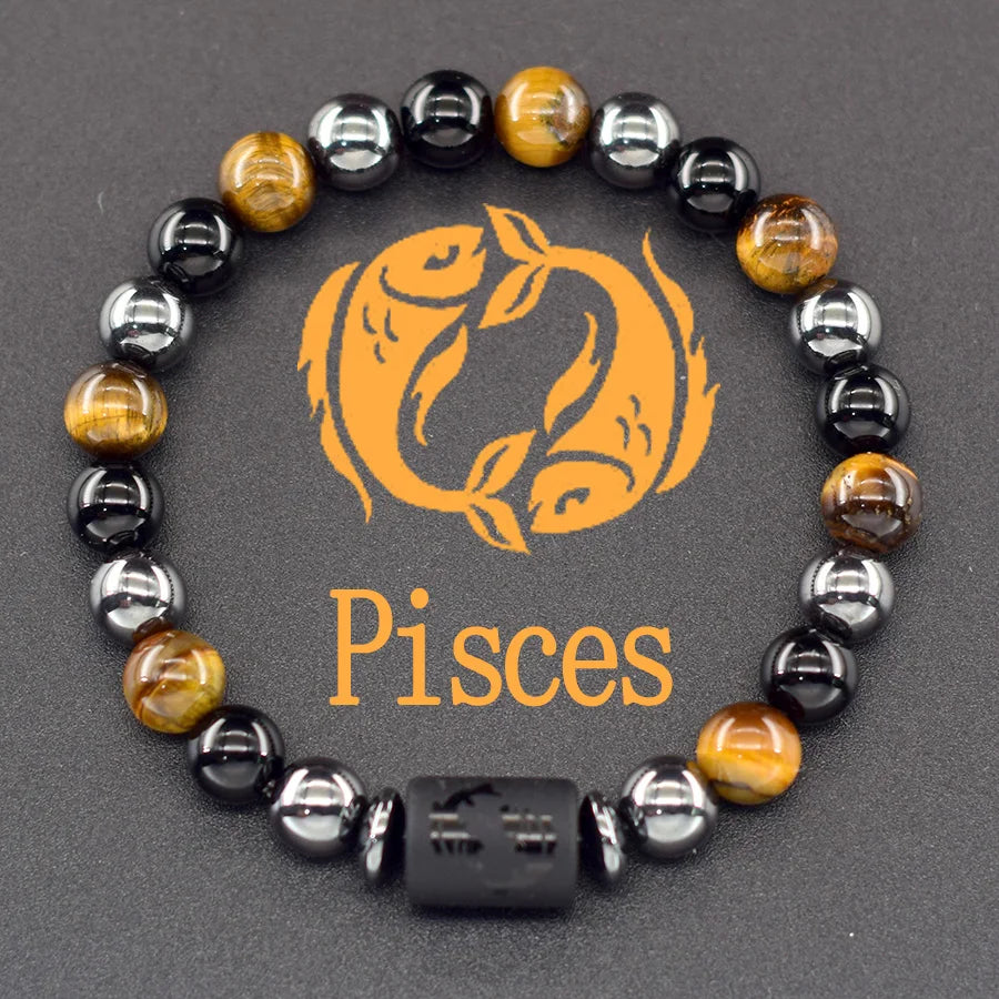 12 Zodiac Sign Bracelet Homme Constellation Bracelet for Men Aries Virgo Leo Libra Charm Bangle Women Friendship Jewelry on Hand  (GoldenCity)