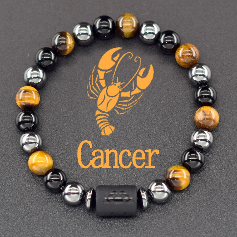12 Zodiac Sign Bracelet Homme Constellation Bracelet for Men Aries Virgo Leo Libra Charm Bangle Women Friendship Jewelry on Hand  (GoldenCity)