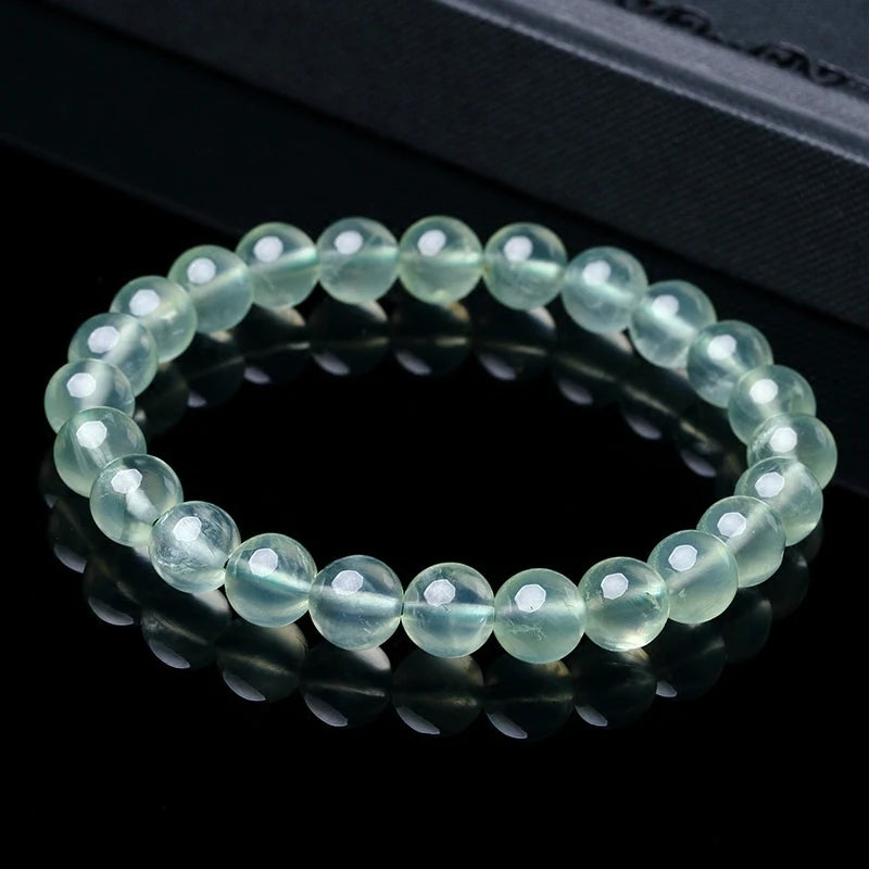 Natural Green Grape Stone Beads Bracelet on Hand for Women Aquamarine Crystal Quartz Agate Stone Emo Energy Jewelry Gift Pulsera  (GoldenCity)