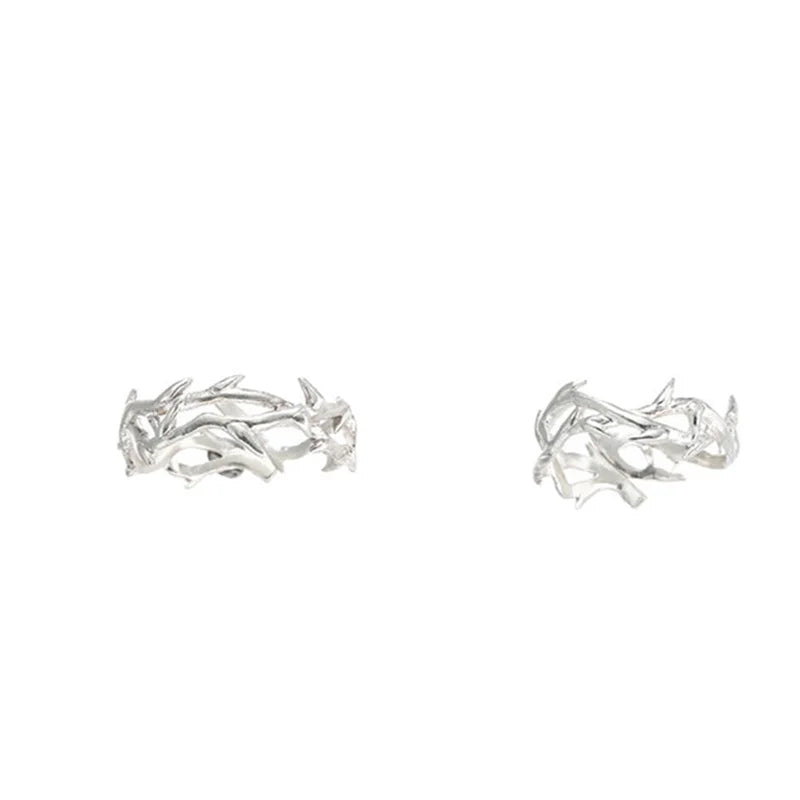 Personality Hollow Branches Ring Adjustable Men Index Finger Accessories Trendy 925 Sterling Silver Ring Male Jewelry  (GoldenCity)