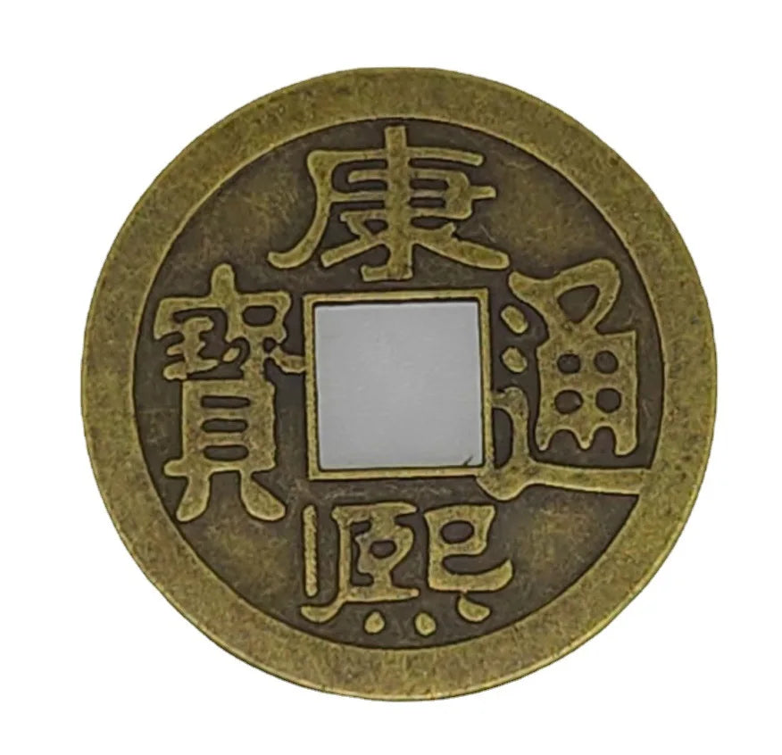 50Pcs Feng Shui Lucky Chinese Copper Coins Craft Blessing Ancient Antique I Ching Currency Retro Collectible Curio Souvenir Gift  (GoldenCity)