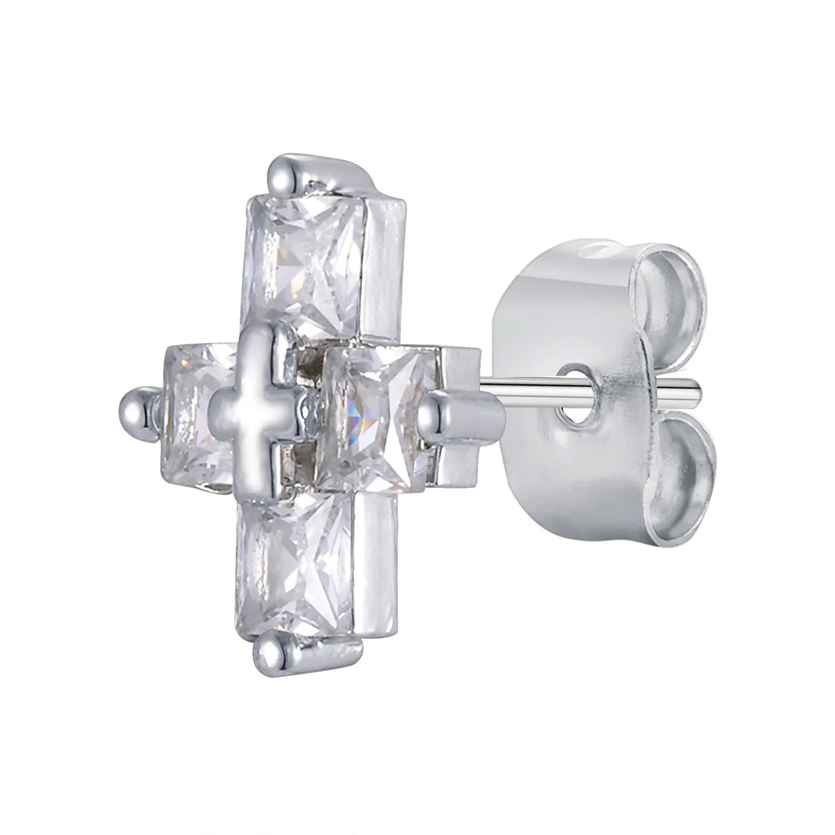 Personality Zircon Cross Earrings for Men Women, Double Cross Stud Earrings, Unisex Faith Creative Fashion Jewelry  (GoldenCity)