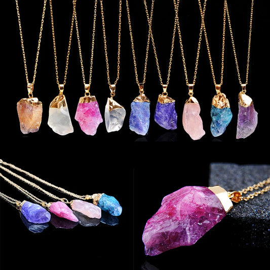 Irregular Amethyst Gemstone Necklace Healing Crystal Chakra Stone Women Birthday Gift Citrine Gemstone Necklace Healing Crystal  (GoldenCity)