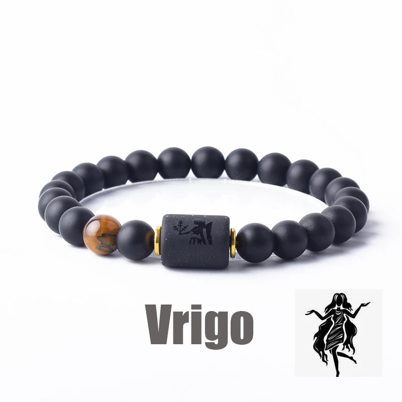 Zodiac Sign Bracelet Homme 12 Constellation Bangles Men Gemini Virgo Leo Libra Bracelet Women Friendship Gift Bracelet on Hand  (GoldenCity)