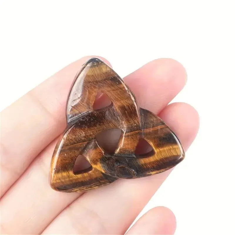 Natural Stone Lrish Knot Healing Cavring Tumble Ornament 1 Inch  (GoldenCity)