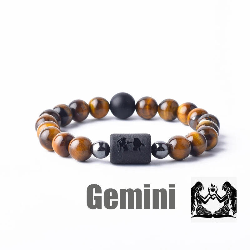 Zodiac Sign Bracelet Homme 12 Constellation Bangles Men Gemini Virgo Leo Libra Bracelet Women Friendship Gift Bracelet on Hand  (GoldenCity)