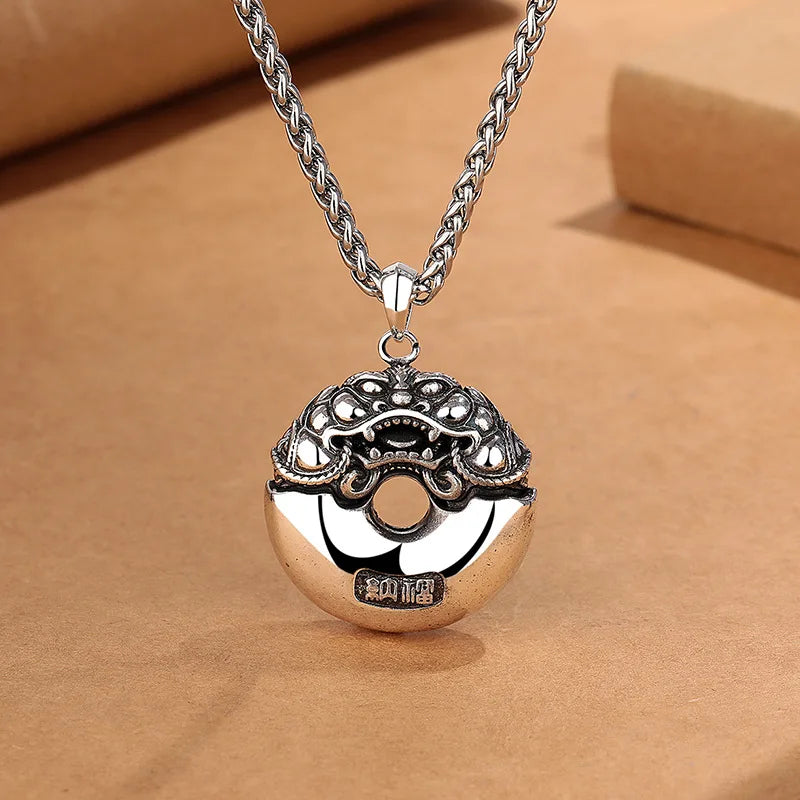 Blessing Wealth Animal Pixiu Pendant For Men Jewelry Lucky Relief Divine Beast Necklace Male Choker Accessories  (GoldenCity)