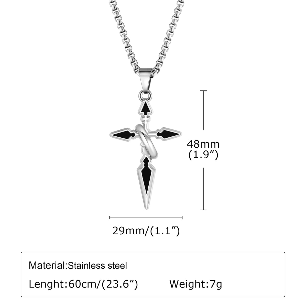Arrow Shaped Cross Necklaces for Men Women, Cross with Circle Pendant, Stylish Christian Prayer Collar Jewelry  (GoldenCity)
