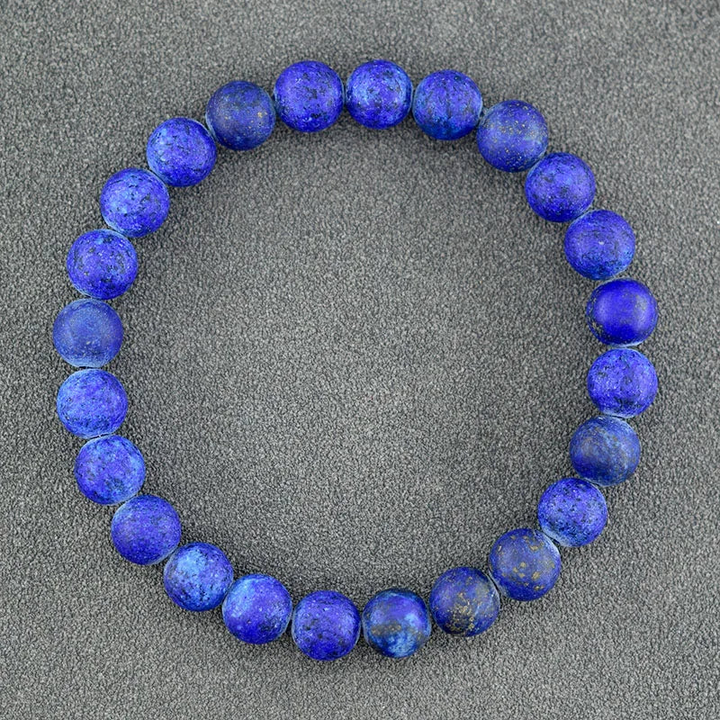 Genuine Natural Stone Bracelet Men Women Frosted Black Network Beads Jewelry Relieve Anxiety Wristband Couple Matching Gift  (GoldenCity)