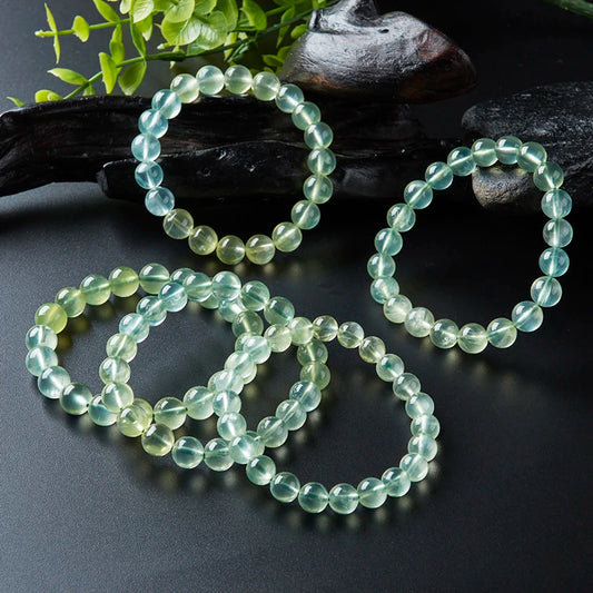 Natural Green Grape Stone Beads Bracelet on Hand for Women Aquamarine Crystal Quartz Agate Stone Emo Energy Jewelry Gift Pulsera  (GoldenCity)