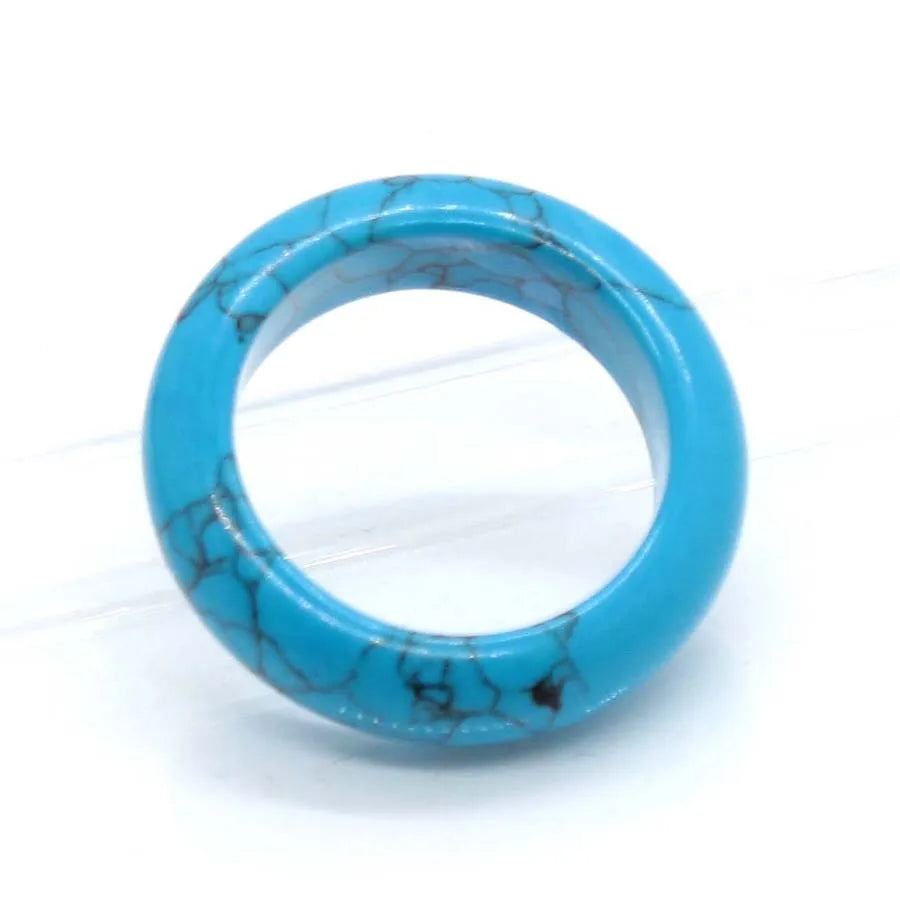 Naturtal Healing Crystal Stone Band Rings For Women Amethyst Rose Quartz Lapis Lazuli Labradorite Dainty Finger Ring Jewellery  (GoldenCity)