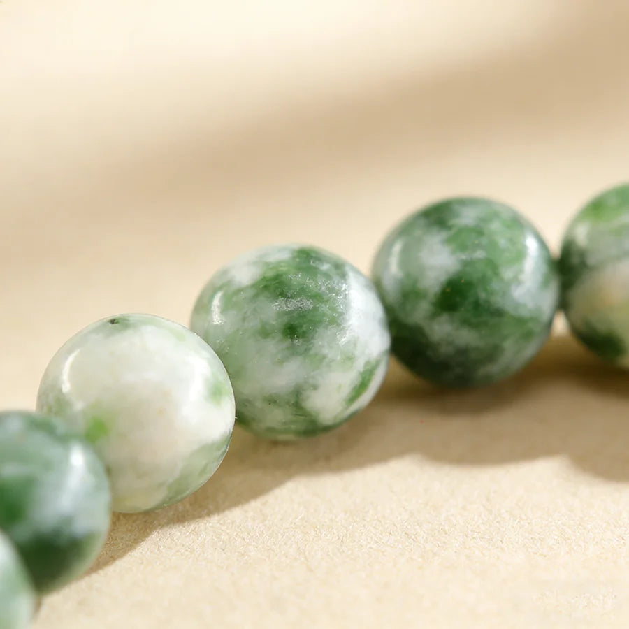 Natural Green Spot Stone Beads Elastic Bracelet Moss Agates Green Aventurine Amethyst Rose Quartzs Bracelet Bangle For Women Men  (GoldenCity)