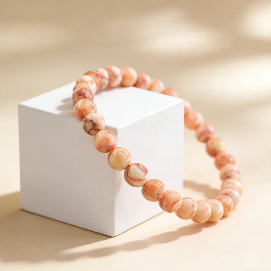 Natural Green Spot Stone Beads Elastic Bracelet Moss Agates Green Aventurine Amethyst Rose Quartzs Bracelet Bangle For Women Men  (GoldenCity)