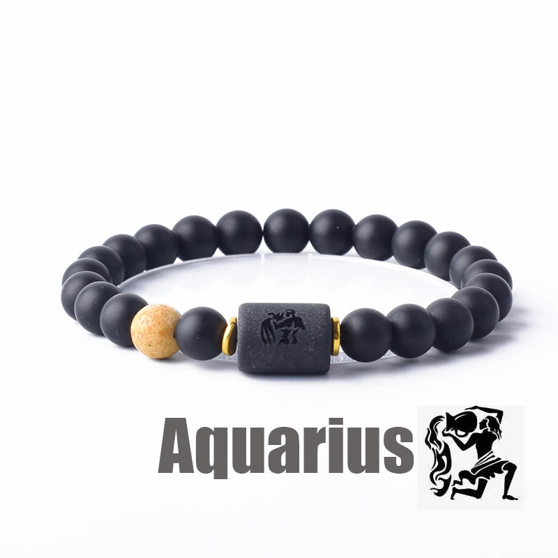 Zodiac Sign Bracelet Homme 12 Constellation Bangles Men Gemini Virgo Leo Libra Bracelet Women Friendship Gift Bracelet on Hand  (GoldenCity)