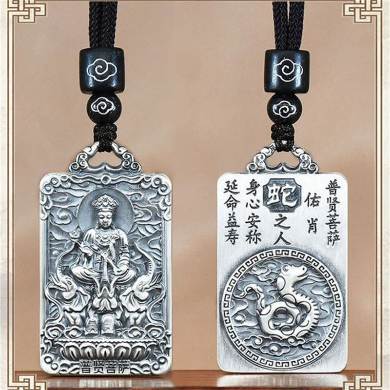 Eight Patronus Buddha Tathagata Avalokitesvara Amitabha Necklace Male Jewelry Zodiac Pendant Necklace For Women Men Amulet  (GoldenCity)