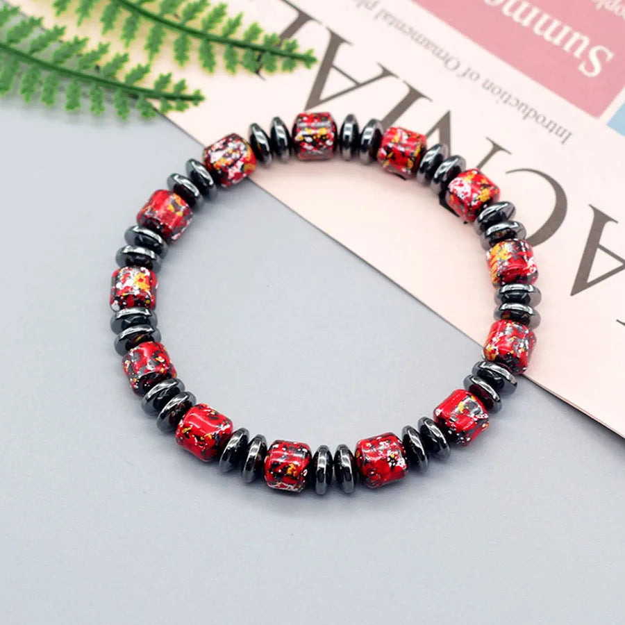 Bohemian Therapeutic No Magnetic Hematite Bracelet men Loss Weight Slimming Health Care Jewelry Women Promote Blood Circulation  (GoldenCity)