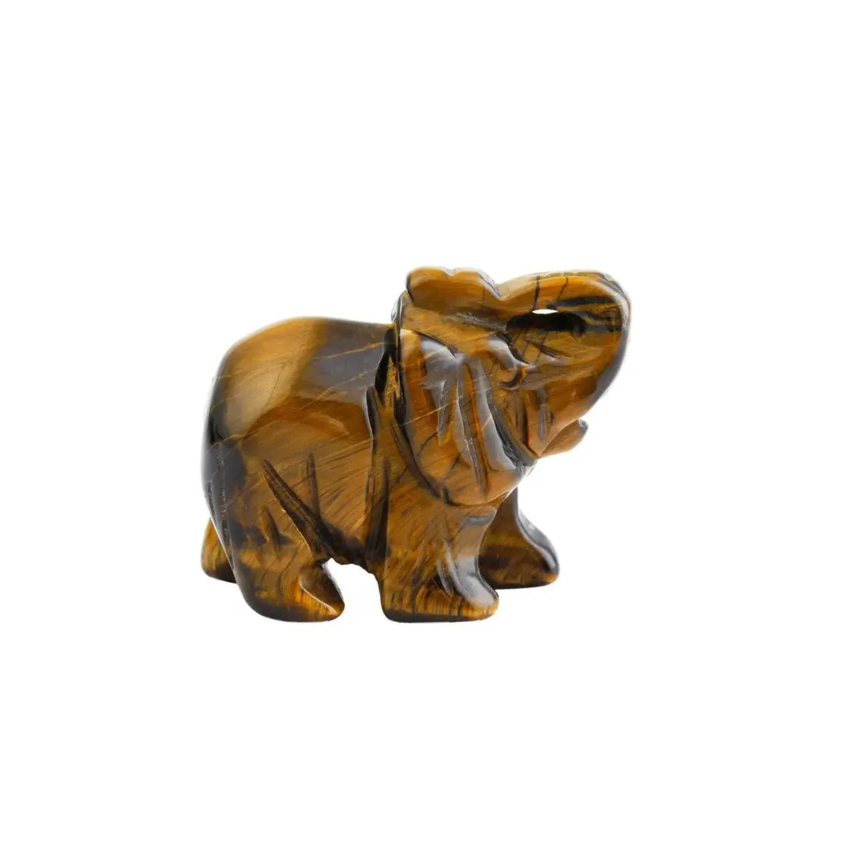 Hand Carved Natural Green Aventurine Jade Elephant Statue - Good Luck Ornament and Decor  (GoldenCity)