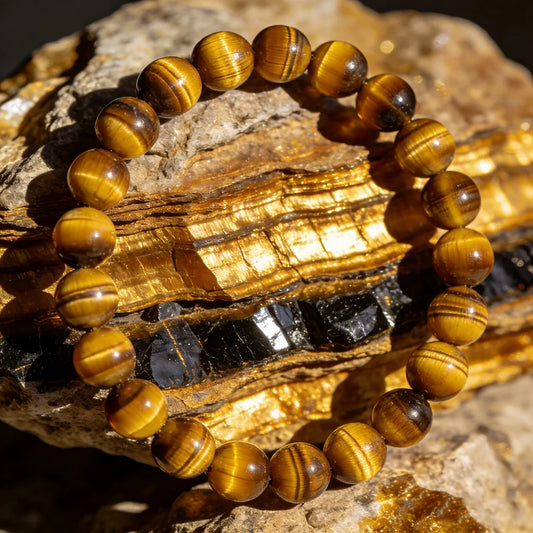 Natural Yellow Tiger Eye Bracelet for Women Genuine Yellow Tiger Eye Stone Bracelet Bring Money and Wealth Daily Wear Jewelry  (GoldenCity)