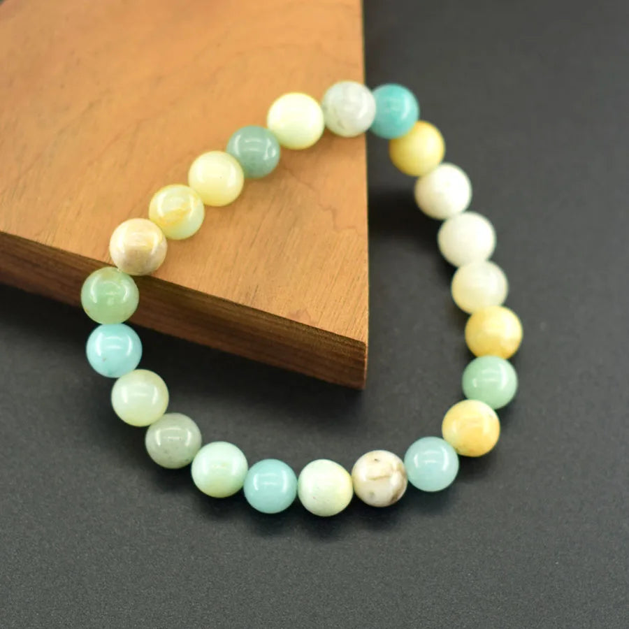 Lucky Bracelet Natural Amazonite Stone Bracelet for Women Men Amethyst Tiger Eye Aventurine Agates Stone Beads Jewelry Pulsera  (GoldenCity)