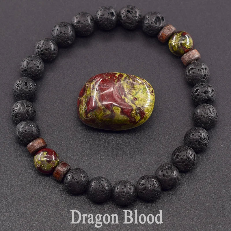 Lava Stone Men Bracelet Natural Labradorite Moonstone Bead Tibetan Buddha Bracelet Chakra Oil Diffuser Bracelet Men Jewelry  (GoldenCity)