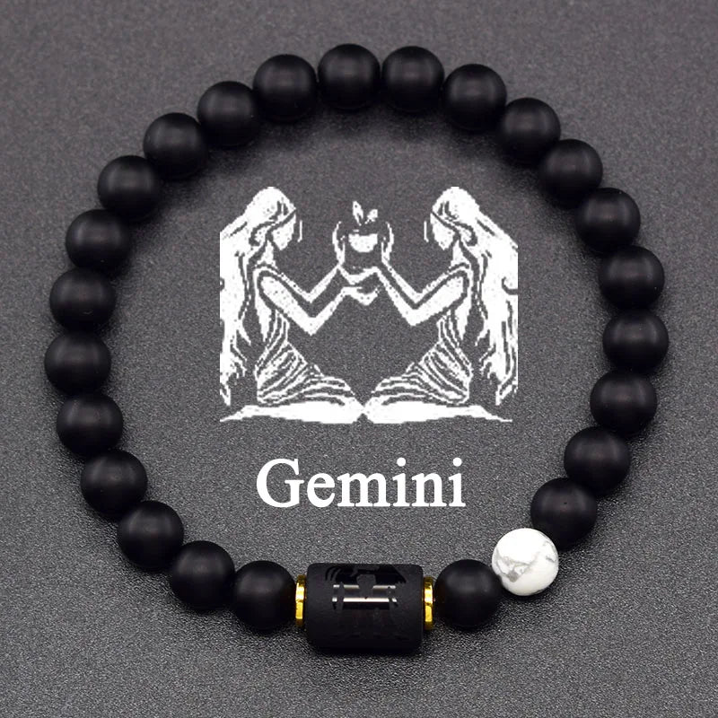 12 Zodiac Constellation Signs Bracelets for Men Women Real Natural Tiger Eye Sparrow Picture Stone Bead Bracelet Leo Taurus Gift  (GoldenCity)