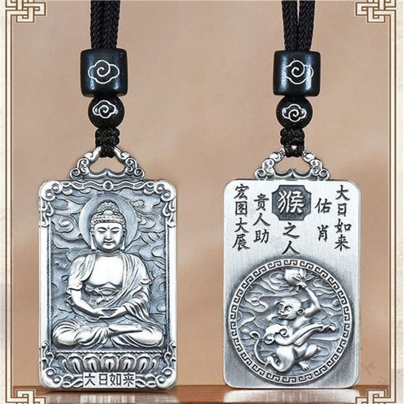 Eight Patronus Buddha Tathagata Avalokitesvara Amitabha Necklace Male Jewelry Zodiac Pendant Necklace For Women Men Amulet  (GoldenCity)