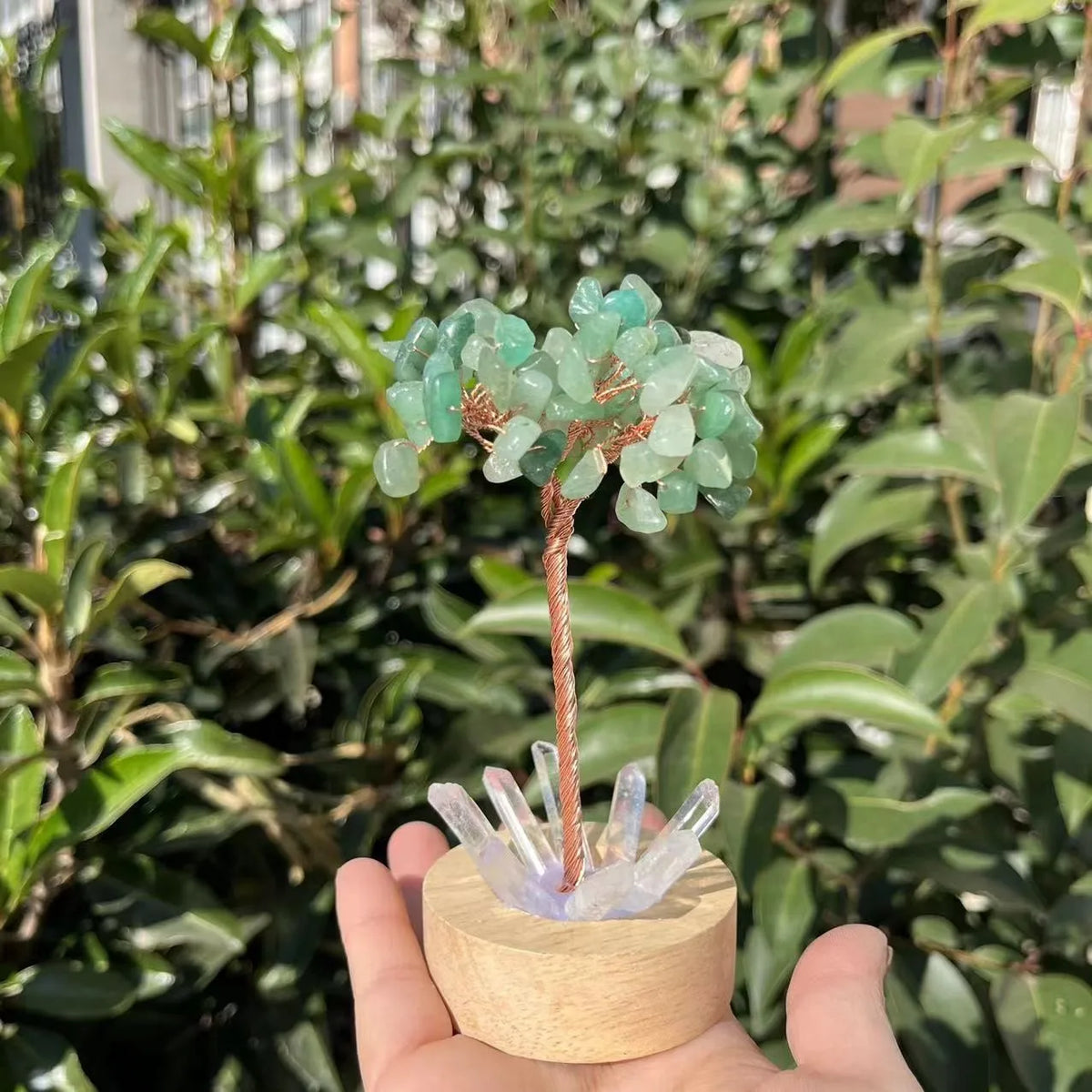 1pcs Crystal Money Tree Reiki Chakra Feng Shui Trees Decor Sparkling Crystal Tree Of Wealth With LED Base Crystal Birthday Gift  (GoldenCity)