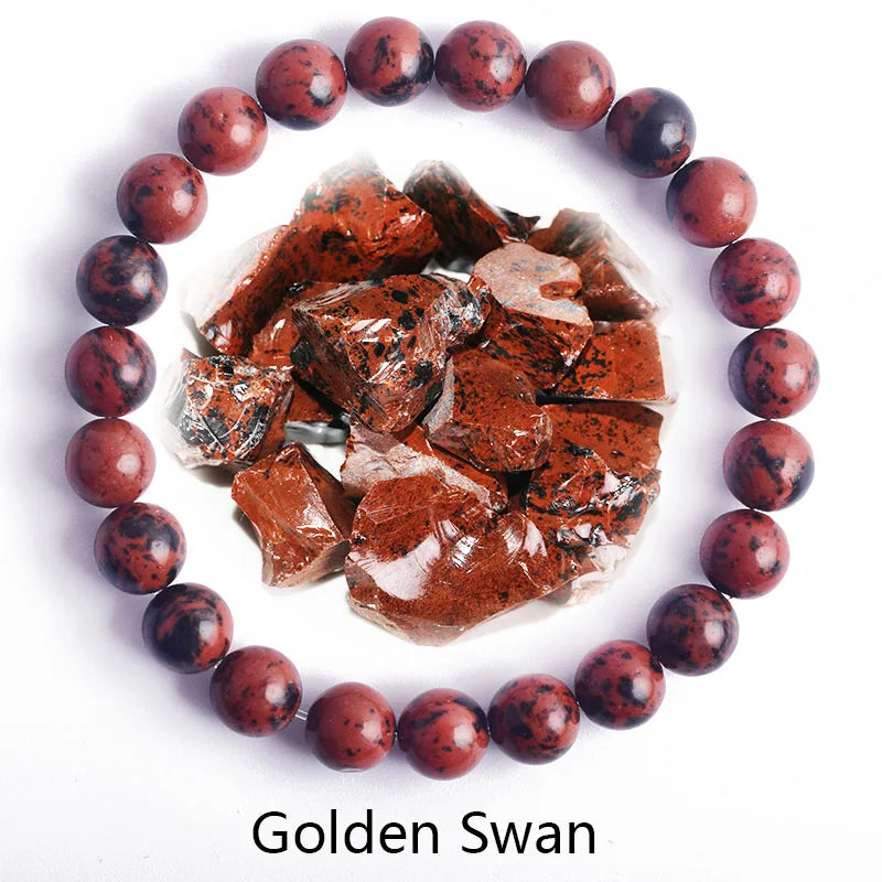 Natural  Rhodonite Stones Beads Bracelets for Women Reiki Yoga Bracelet Men Agate Quartzs Healing Bangle Wristband Jewelry Gift  (GoldenCity)