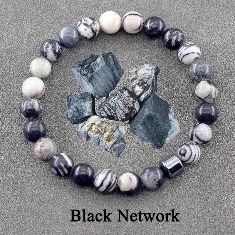 Genuine Natural Stone Bracelet Man Women Labradorite Red Tiger Eye Stone Bead Jewelry Hematite Cylinder Wristband Gift Wholesale  (GoldenCity)