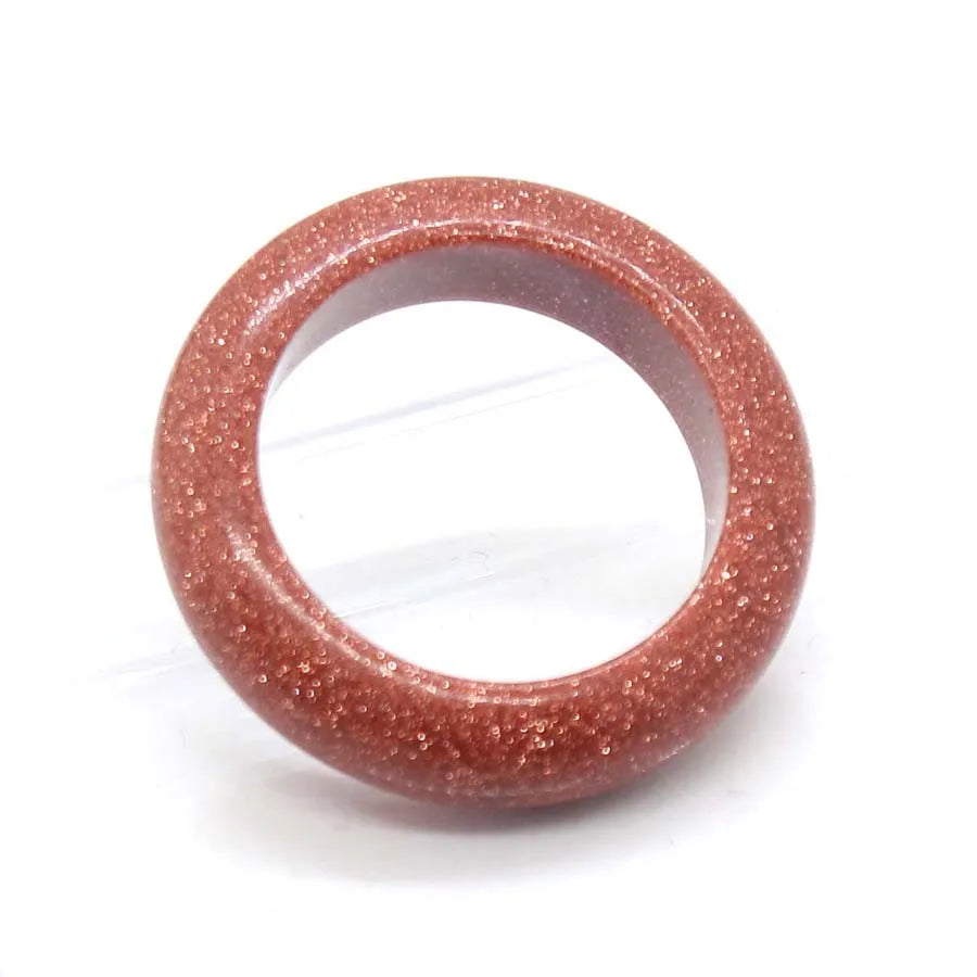 Naturtal Healing Crystal Stone Band Rings For Women Amethyst Rose Quartz Lapis Lazuli Labradorite Dainty Finger Ring Jewellery  (GoldenCity)