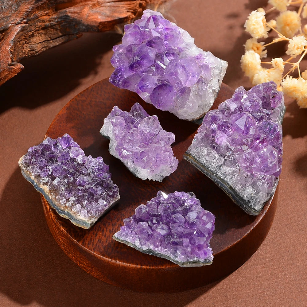 Golden City Energy – Natural Amethyst Crystal Cluster 30-70g Natural Amethyst Geode Cave Healing Crystal Stones Rock Cluster Druzy Witchcraft Raw Amethyst Gemstone Specimen  (GoldenCity)