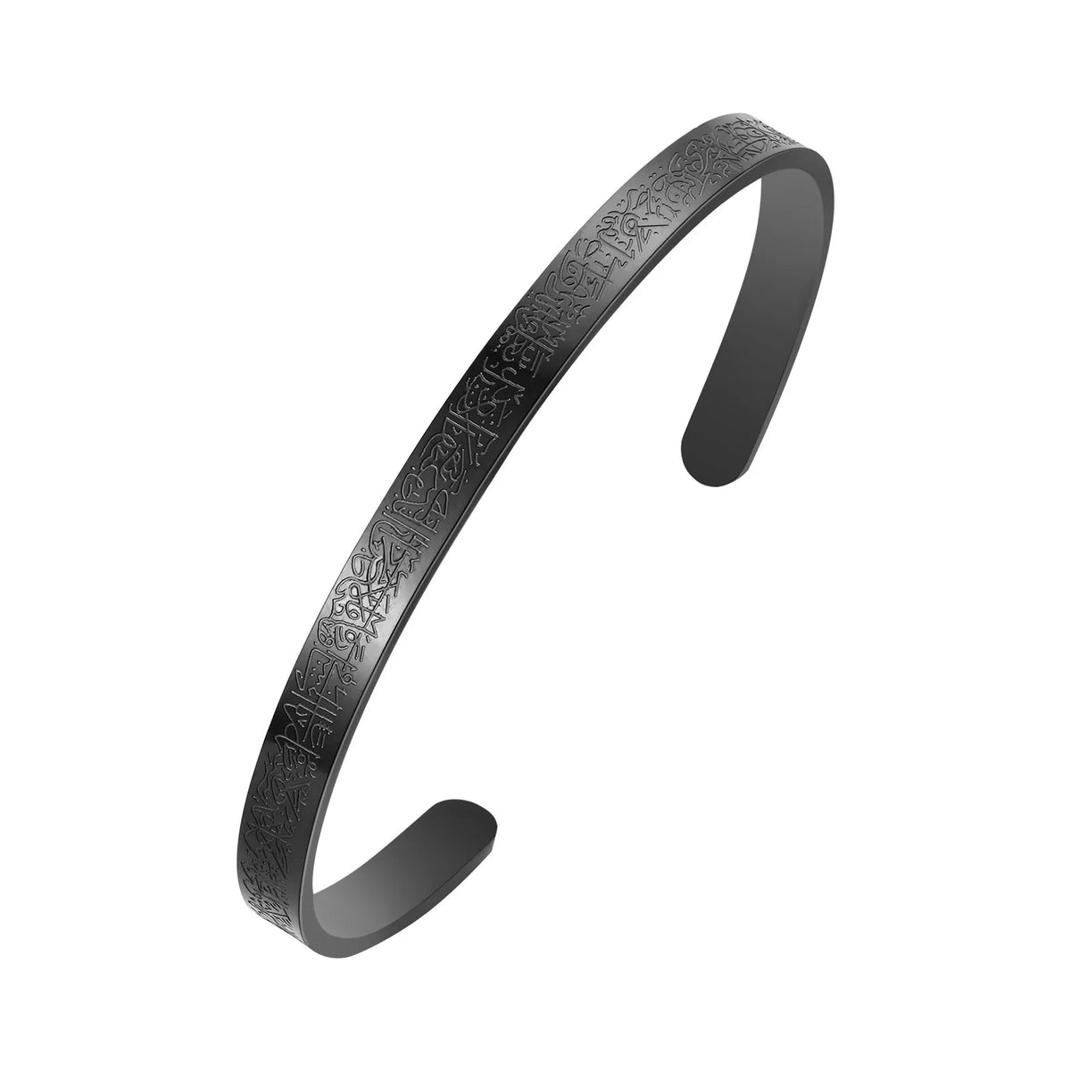 Ayatul Kursi Sutra Men Cuff Bracelet Stainless Steel Personality Islamic Muslim Calligraphy Arabic God Messenger Jewelry  (GoldenCity)