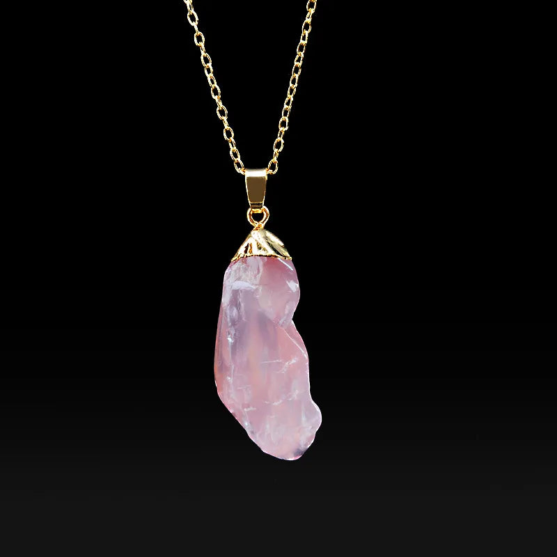 Irregular Amethyst Gemstone Necklace Healing Crystal Chakra Stone Women Birthday Gift Citrine Gemstone Necklace Healing Crystal  (GoldenCity)