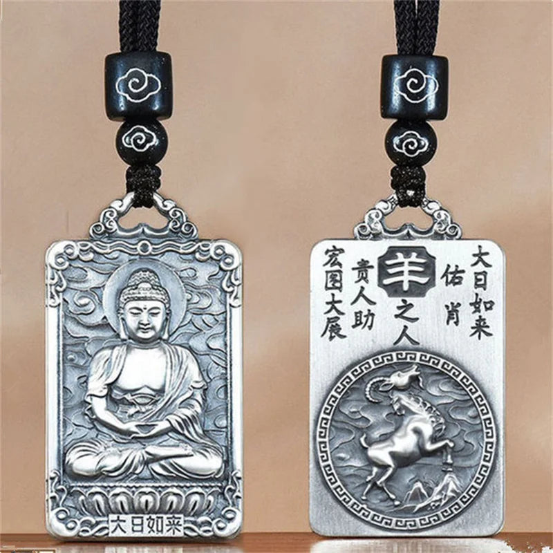 Eight Patronus Buddha Tathagata Avalokitesvara Amitabha Necklace Male Jewelry Zodiac Pendant Necklace For Women Men Amulet  (GoldenCity)