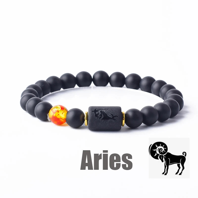 Zodiac Sign Bracelet Homme 12 Constellation Bangles Men Gemini Virgo Leo Libra Bracelet Women Friendship Gift Bracelet on Hand  (GoldenCity)