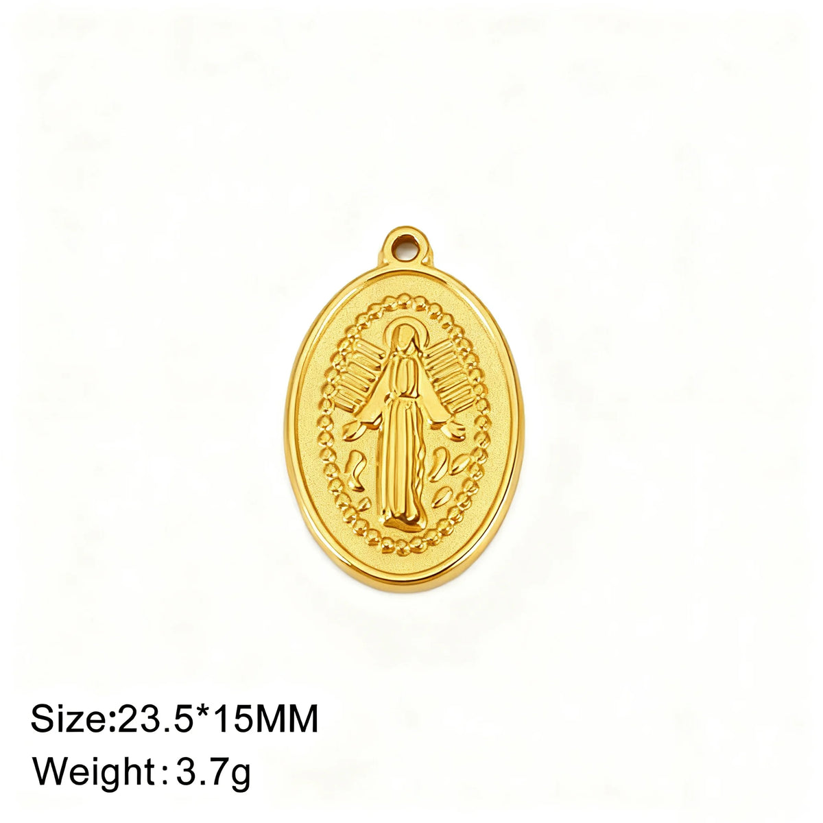 1pc Witch Knot Virgin Mary Stainless Steel Pendant Double Protection Amulet Necklace Bracelet Jewelry Making Accessories  (GoldenCity)