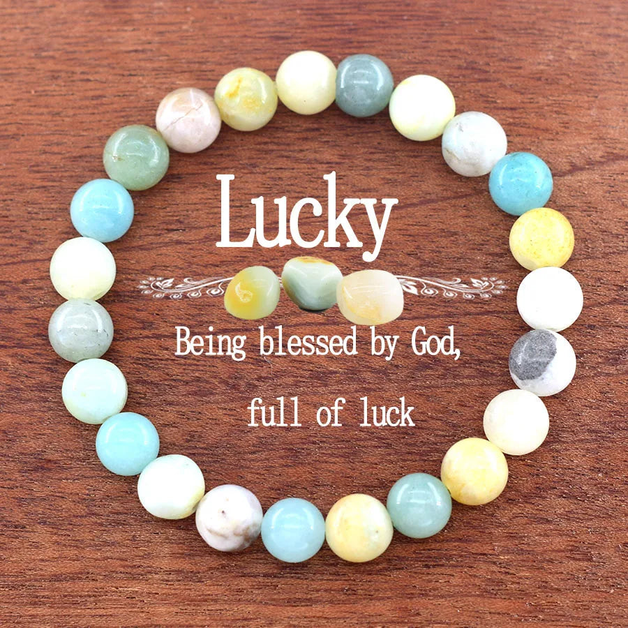 Natural Smaragdite Stone Beads Bracelet Men Natural Crystal Agate Beads Jewelry for Women Stay Calm to Solve Problem Bangle  (GoldenCity)