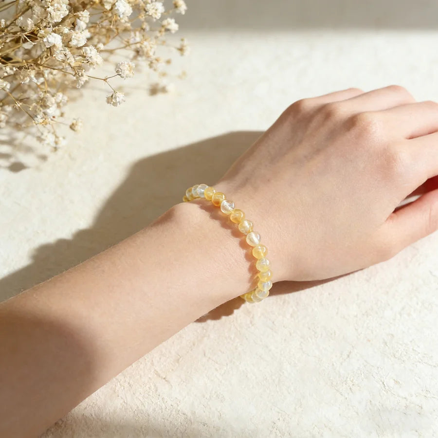 6mm Tea Waterlemon Stone Bead Bracelet Women Men Yoga Meditation Wristband Jewelry Gift for Girlfriend Girl Mother 1 Dollar Item  (GoldenCity)