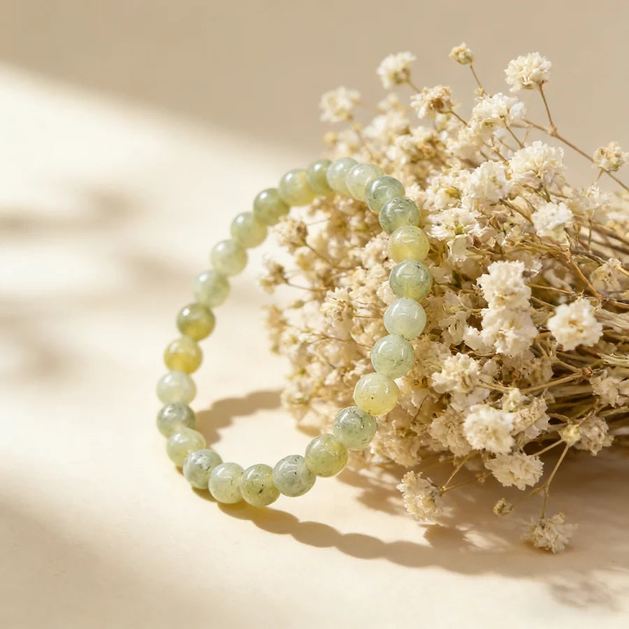 Genuine Natural Unakite Stone Bracelet Natural Gemstone Bead Jewelry for Women Bohemia Style Elastic Bangle Relieve Anxiety Gift  (GoldenCity)