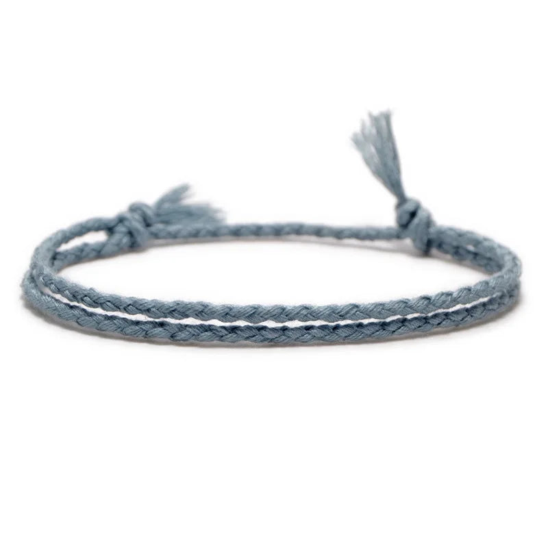 Lucky Woven Rope Handmade Bracelets For Women Men Simple 925 Tibetan Silver Bangle Adjustable 3PC Charm Bohemian Styles Gift  (GoldenCity)