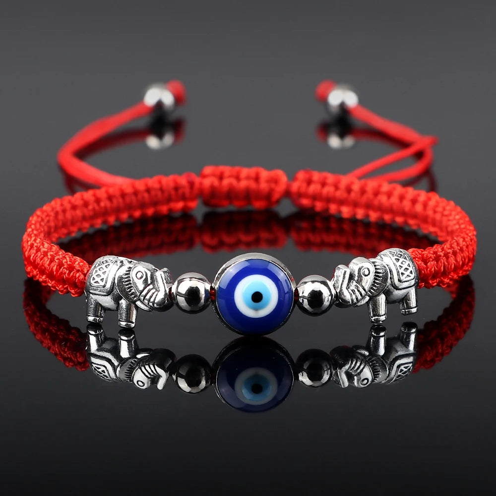 New Red Nylon Thread Evil Eye Braided Bracelet Women Men Vintage Butterfly Elephant Couple Bracelet Chain Jewelry Gift Wholesale  (GoldenCity)