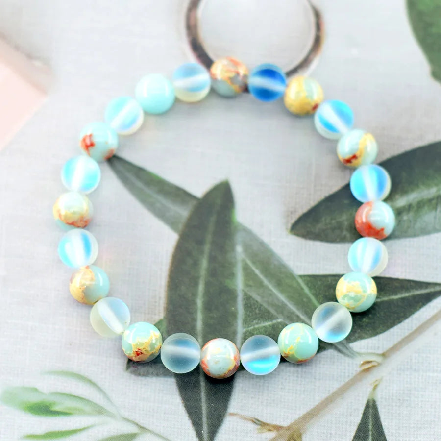 8mm Natural Shoushan Stone Health Bracelet, Bringing Health and Longevity, Fashionable Beaded Bracelet for Men and Women Pulsera  (GoldenCity)