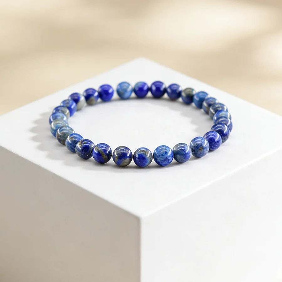 Chakra Beads Energy Bracelet Natural Black Network Round Onyx Stone Stretch Bracelet Bangles for Women Men Handmade Yoga Jewelry  (GoldenCity)