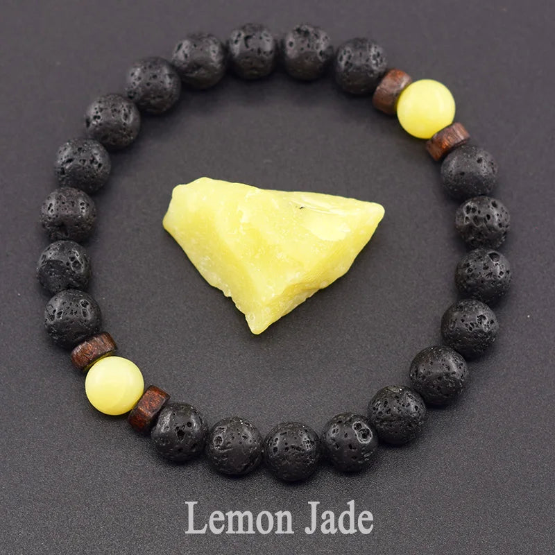 Lava Stone Men Bracelet Natural Labradorite Moonstone Bead Tibetan Buddha Bracelet Chakra Oil Diffuser Bracelet Men Jewelry  (GoldenCity)